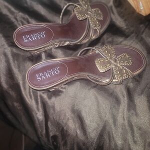 Wedge slip on sandals